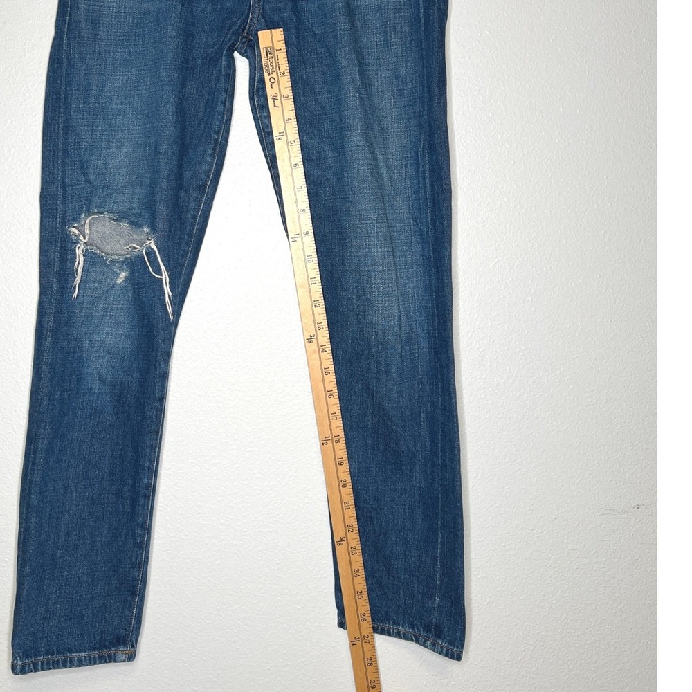 Citizens of Humanity Liya Jeans 30 Blue Denim Distressed High Rise Slim Straight - Picture 7 of 10